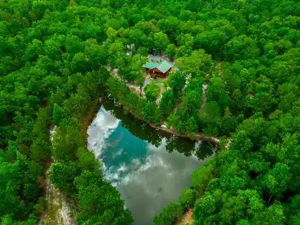 Aerial view of the property